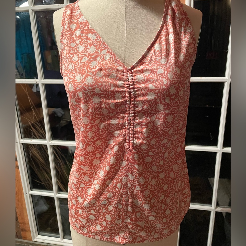 Melrose and Market Coral Floral Tank Top